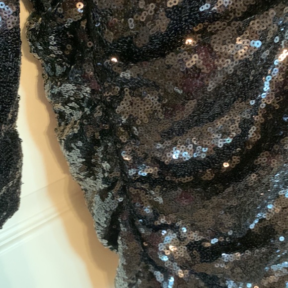 ASOS / Club London, sequin wrap dress, w/ “plunge” front styling,bod… - Picture 4 of 8